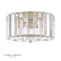 Laura Ashley Fernhurst Small 3 Light Flush Crystal and Antique Brass