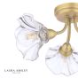 Laura Ashley Kerswell 3 Light Semi-Flush Matt Antique Brass and Glass