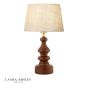 Laura Ashley Millbrook Table Lamp Dark Wood and Industrial Brass Base Only