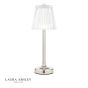Laura Ashley Callaghan Rechargeable Table Lamp Polished Nickel and Ribbed Glass LED