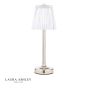 Laura Ashley Callaghan Rechargeable Table Lamp Polished Nickel and Ribbed Glass LED