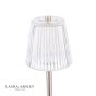 Laura Ashley Callaghan Rechargeable Table Lamp Polished Nickel and Ribbed Glass LED