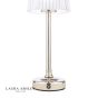 Laura Ashley Callaghan Rechargeable Table Lamp Polished Nickel and Ribbed Glass LED