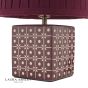 Laura Ashley Claudina Table Lamp Purple Ceramic and Antique Brass With Shade