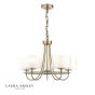 Laura Ashley Southwell 5 Light Armed Pendant Antique Brass and Opal Glass