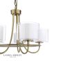 Laura Ashley Southwell 5 Light Armed Pendant Antique Brass and Opal Glass