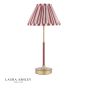 Laura Ashley Denwick Table Lamp Matt Antique Brass and Satin Red With Shade