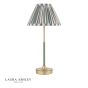 Laura Ashley Denwick Table Lamp Matt Antique Brass and Satin Green With Shade
