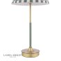 Laura Ashley Denwick Table Lamp Matt Antique Brass and Satin Green With Shade
