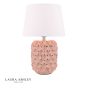 Laura Ashley Marwick Table Lamp Pink Ceramic and Brushed Silver With Shade