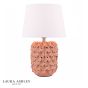 Laura Ashley Marwick Table Lamp Pink Ceramic and Brushed Silver With Shade