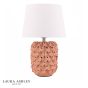 Laura Ashley Marwick Table Lamp Pink Ceramic and Brushed Silver With Shade