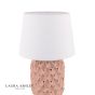 Laura Ashley Marwick Table Lamp Pink Ceramic and Brushed Silver With Shade