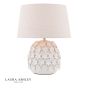Laura Ashley Ingham Table Lamp White Ceramic and Brushed Silver With Shade