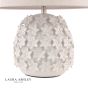 Laura Ashley Ingham Table Lamp White Ceramic and Brushed Silver With Shade