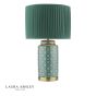 Laura Ashley Knipton Table Lamp Green Ceramic and Antique Brass With Shade