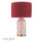 Laura Ashley Knipton Table Lamp Red Ceramic and Antique Brass With Shade