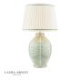 Laura Ashley Stannard Table Lamp Green Ceramic and Polished Chrome With Shade