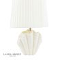 Laura Ashley Shell Table Lamp White Ceramic and Satin Chrome With Shade