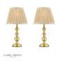 Laura Ashley Ezra Twin Pack Table Lamp Matt Antique Brass With Shade