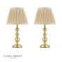 Laura Ashley Ezra Twin Pack Table Lamp Matt Antique Brass With Shade