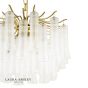 Laura Ashley Penlee 4 Light Pendant Matt Antique Brass and Ribbed Glass