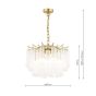 Laura Ashley Penlee 4 Light Pendant Matt Antique Brass and Ribbed Glass