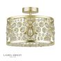 Laura Ashley Tilbrook 3 Light Flush Matt Champagne and Crystal