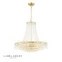 Laura Ashley Enid 5 Light Grande Chandelier Glass and Matt Antique Brass