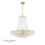 Laura Ashley Enid 5 Light Grande Chandelier Glass and Matt Antique Brass
