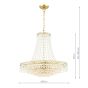 Laura Ashley Enid 5 Light Grande Chandelier Glass and Matt Antique Brass