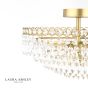 Laura Ashley Enid 5 Light Semi-Flush Faceted Glass and Matt Antique Brass