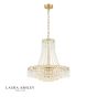Laura Ashley Enid 5 Light Chandelier Faceted Glass and Matt Antique Brass