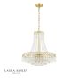 Laura Ashley Enid 5 Light Chandelier Faceted Glass and Matt Antique Brass