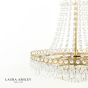 Laura Ashley Enid 5 Light Chandelier Faceted Glass and Matt Antique Brass