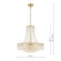 Laura Ashley Enid 5 Light Chandelier Faceted Glass and Matt Antique Brass