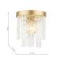 Laura Ashley Durnsford Wall Light Matt Antique Brass and Textured Glass
