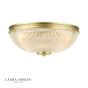 Laura Ashley Langdon 2 Light Bathroom Ceiling Light Matt Antique Brass and Textured Glass IP44