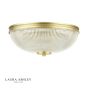 Laura Ashley Langdon 2 Light Bathroom Ceiling Light Matt Antique Brass and Textured Glass IP44