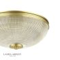 Laura Ashley Langdon 2 Light Bathroom Ceiling Light Matt Antique Brass and Textured Glass IP44