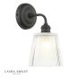 Laura Ashley Callaghan Outdoor Wall Light Matt Black and Ribbed Glass IP44