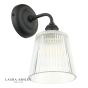 Laura Ashley Callaghan Outdoor Wall Light Matt Black and Ribbed Glass IP44