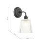 Laura Ashley Callaghan Outdoor Wall Light Matt Black and Ribbed Glass IP44