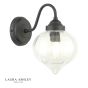 Laura Ashley Whitham Outdoor Wall Light Matt Black and Ribbed Glass IP44