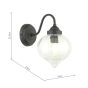 Laura Ashley Whitham Outdoor Wall Light Matt Black and Ribbed Glass IP44