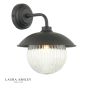 Laura Ashley Hatton Outdoor Wall Light Matt Black and Ribbed Glass IP44