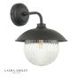 Laura Ashley Hatton Outdoor Wall Light Matt Black and Ribbed Glass IP44
