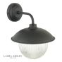 Laura Ashley Hatton Outdoor Wall Light Matt Black and Ribbed Glass IP44