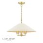 Laura Ashley Harland 5 Light Pendant Matt Antique Brass With Shade