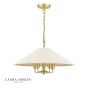 Laura Ashley Harland 5 Light Pendant Matt Antique Brass With Shade